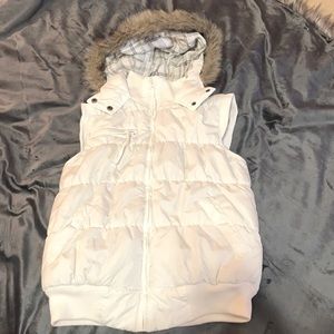 White puffer vest